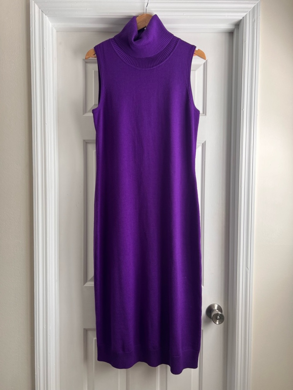 Lauren Ralph Lauren Purple Wool Turtleneck Sweater Dress NWT Large
